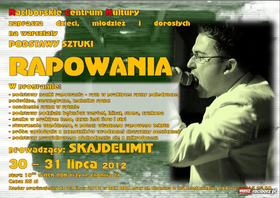 Zdjęcie w galerii na portalu naszraciborz.pl: Podstawy sztuki rapowania wiadomości z regionu