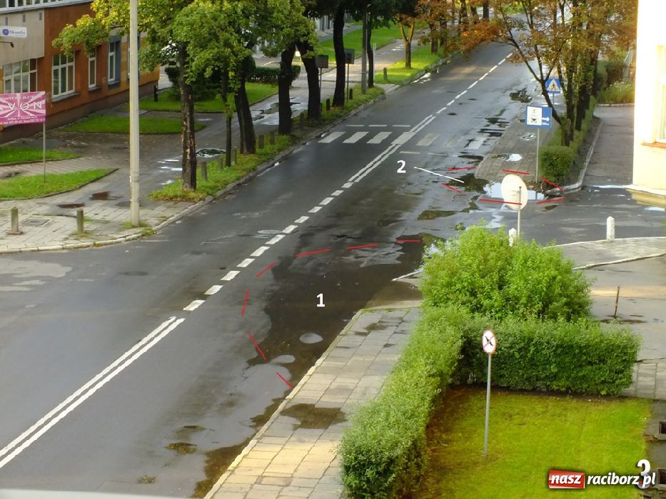 Zdjęcie w galerii na portalu naszraciborz.pl: List do redakcji: Kałuże wzdłuż Kościuszki wiadomości z regionu