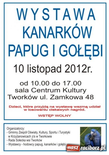Zdjęcie w galerii na portalu naszraciborz.pl: Wystawa papug, kanarków i gołębi wiadomości z regionu