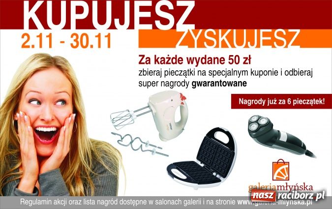 Zdjęcie w galerii na portalu naszraciborz.pl: Pierwsze nagrody w Galerii Młyńskiej rozdane wiadomości z regionu