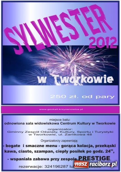 Zdjęcie w galerii na portalu naszraciborz.pl: Bal sylwestrowy w Tworkowie wiadomości z regionu