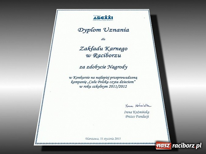 Zdjęcie w galerii na portalu naszraciborz.pl: Zakład Karny w Raciborzu nagrodzony po raz drugi wiadomości z regionu