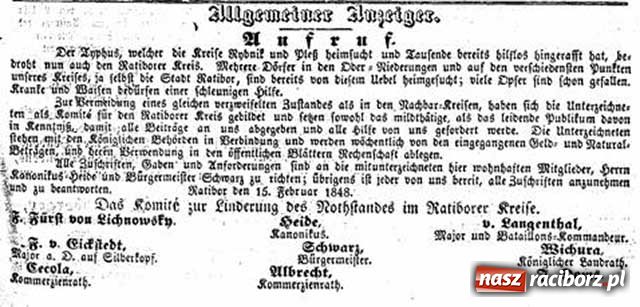 Zdjęcie w galerii na portalu naszraciborz.pl: Raciborszczyzna w okresie zarazy 1848 roku cz. I wiadomości z regionu