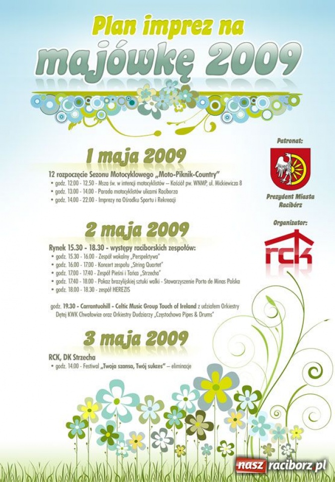 Zdjęcie w galerii na portalu naszraciborz.pl: Plan imprez na majówkę 2009 wiadomości z regionu