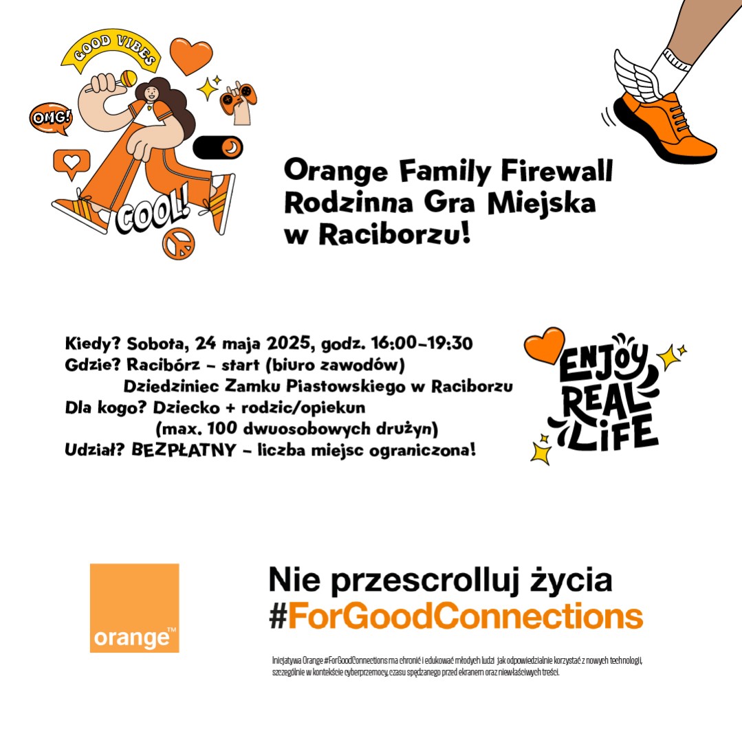 Rodzinna Gra Miejska Orange Family Firewall podczas VI Raciborskiego Festiwalu Gamingowego