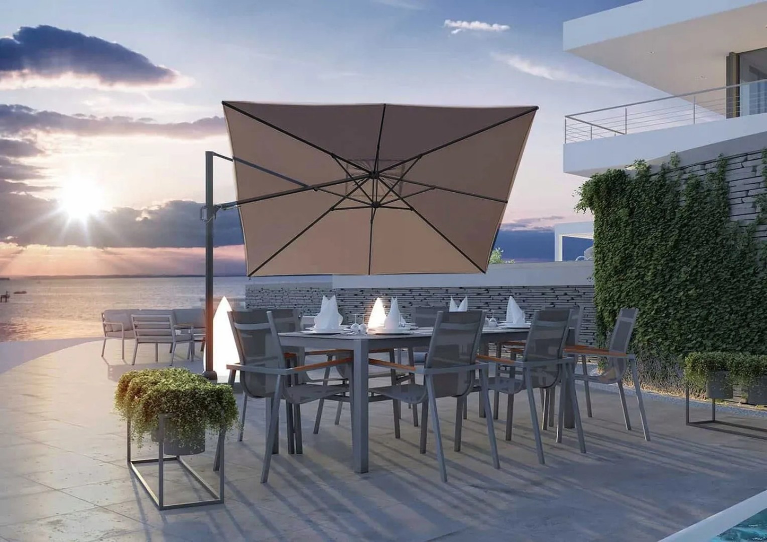 Parasol tarasowy – funkcjonalne zadaszenie do przestrzeni zewnętrznej