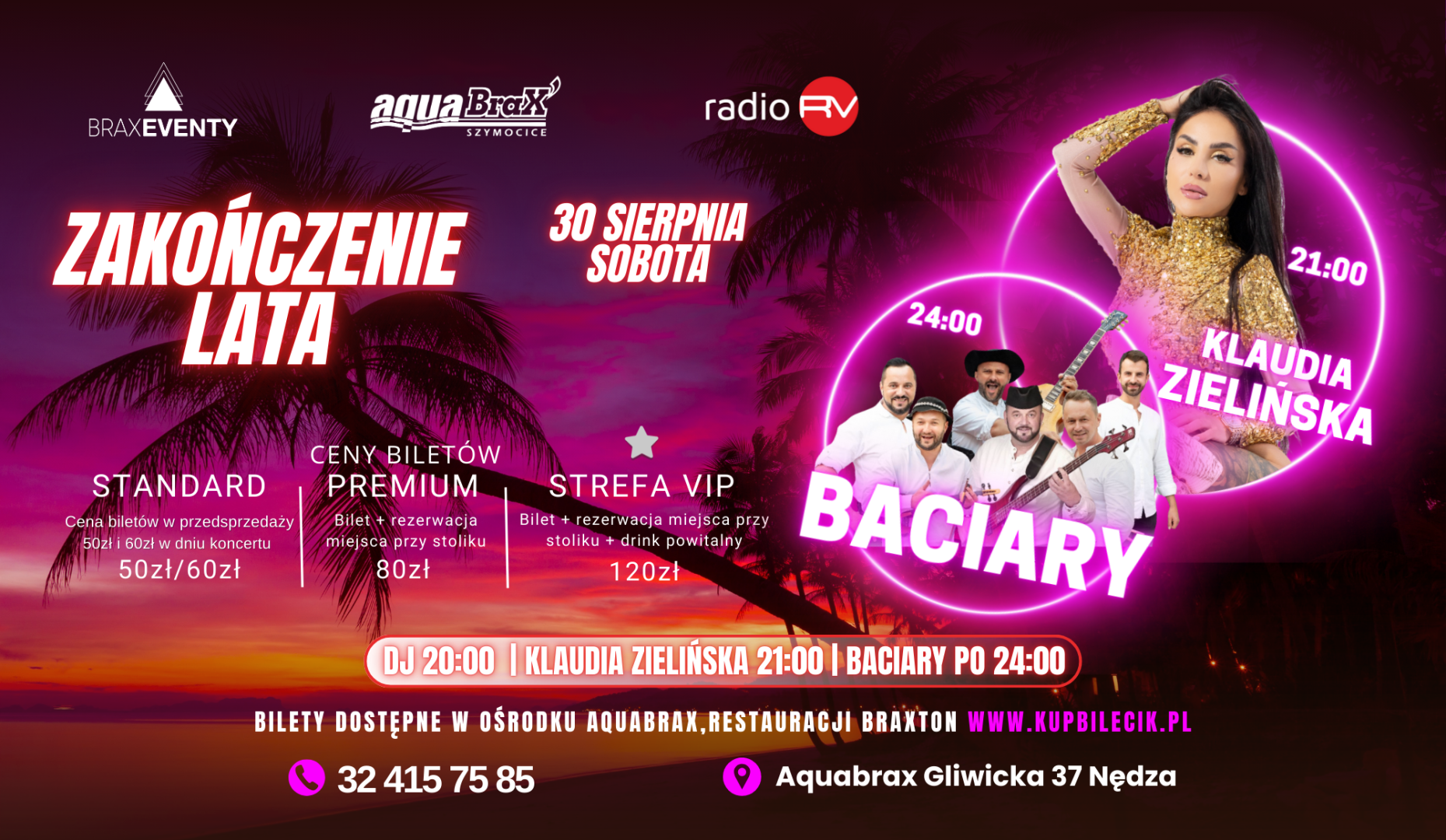 Zakończenie lata w Aquabrax Szymocice – noc pełna muzyki i zabawy