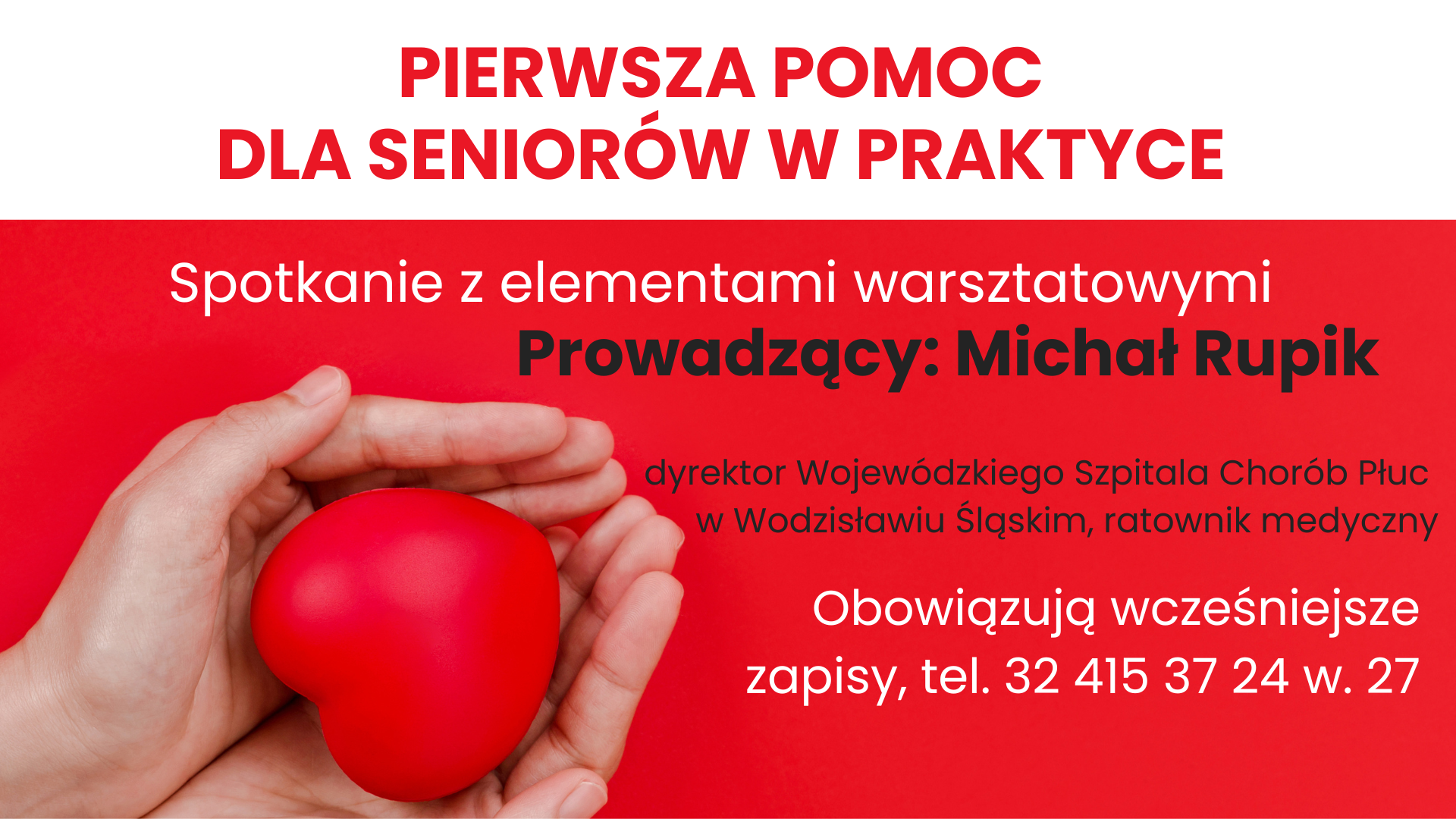 Pierwsza pomoc dla seniorów - Biblioteka zaprasza na spotkanie z elementami warsztatowymi