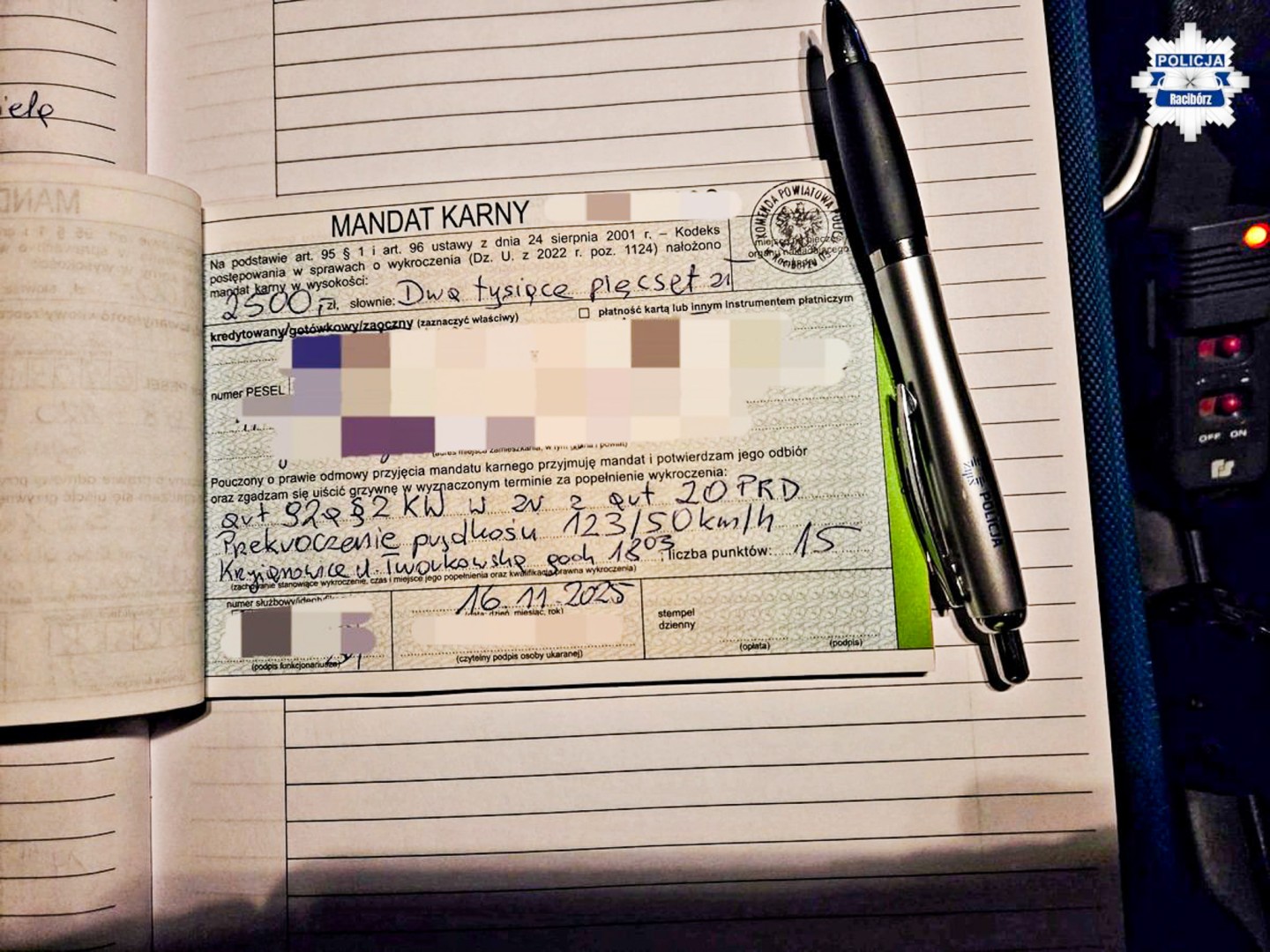 Policyjna kontrola w Krzyżanowicach. Dwóm kierowcom zatrzymano prawo jazdy