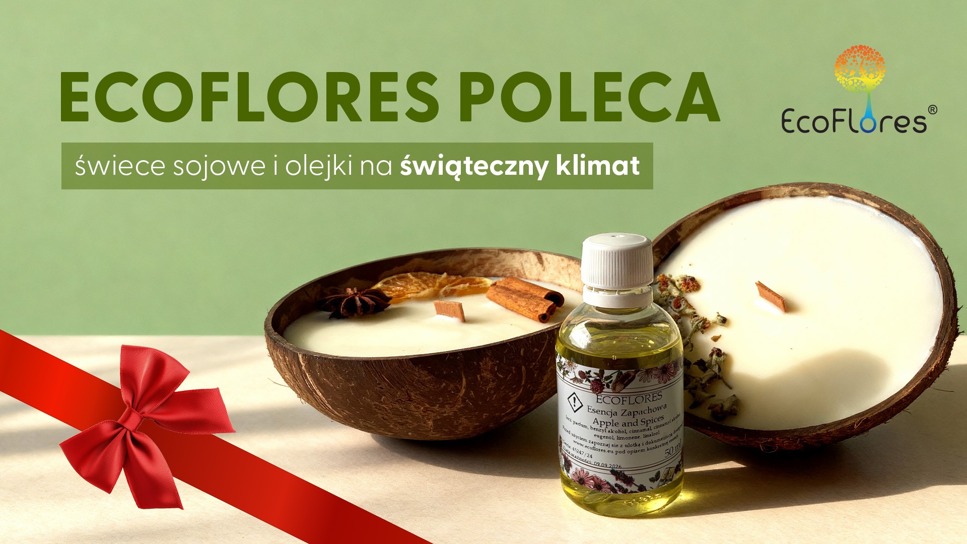 Ecoflores poleca - świece sojowe i olejki na świąteczny klimat
