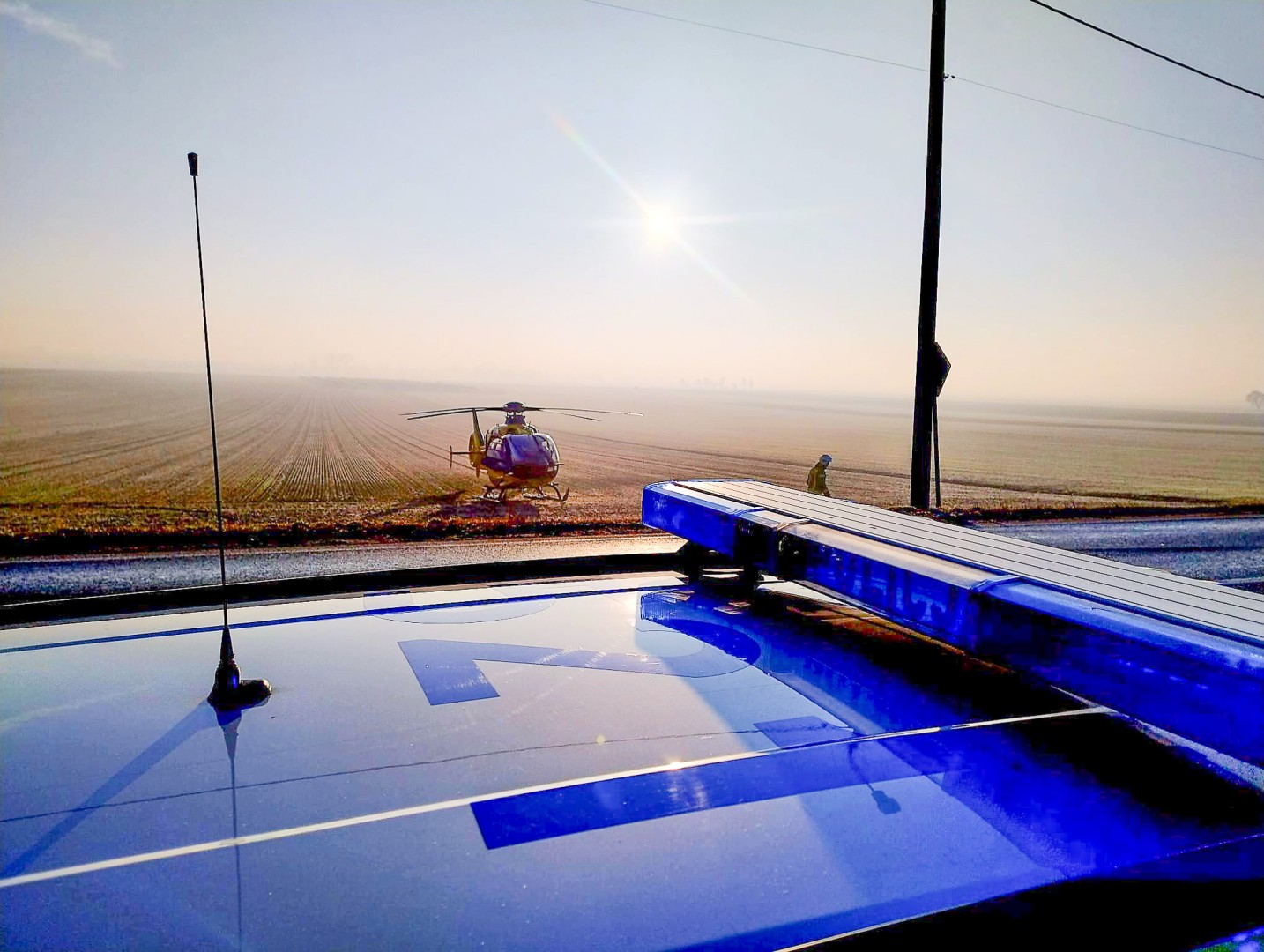 Potrącenie pieszego na ulicy Hulczyńskiej. Na miejscu lądował śmigłowiec LPR