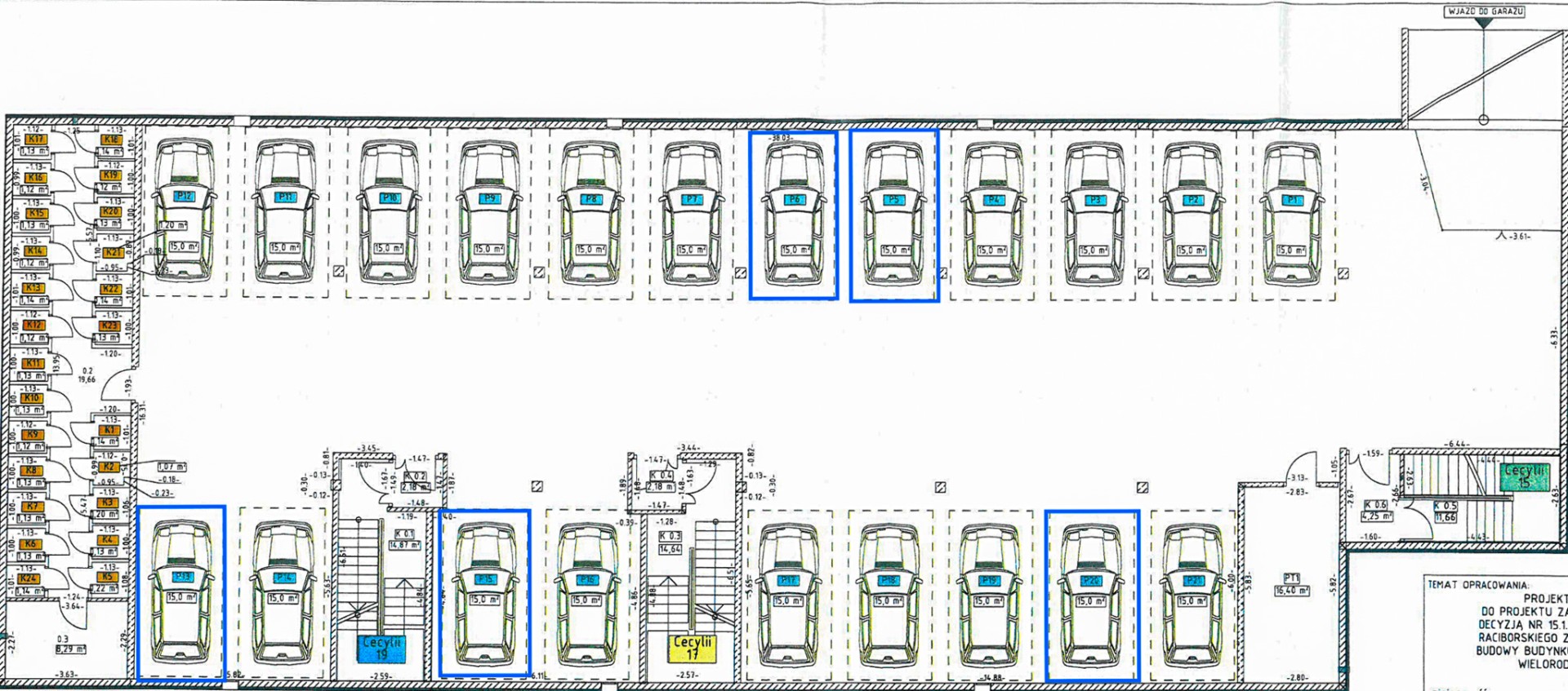 Miejsce postojowe w garażu podziemnym przy ul. Cecylii na sprzedaż