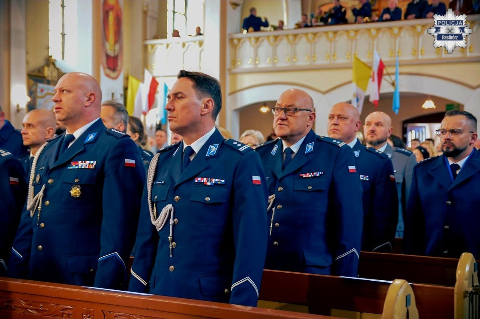 Funkcjonariusze z Raciborza na uroczystości w Marklowicach