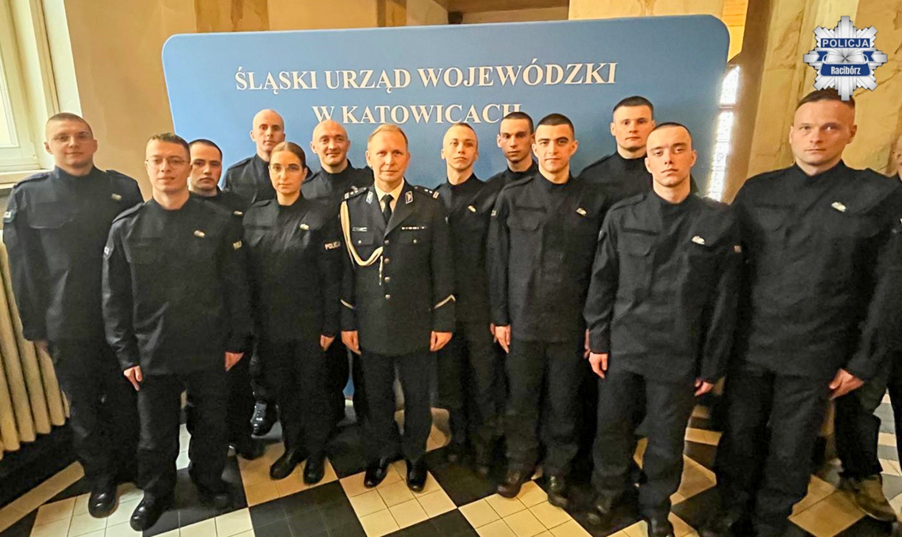 Ślubowanie nowo przyjętych policjantów w Śląskim Urzędzie Wojewódzkim
