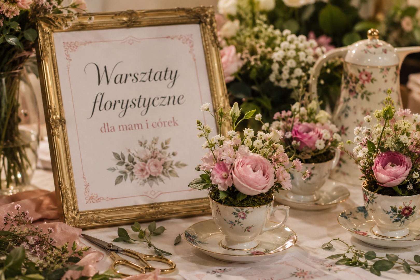 Florystyczne warsztaty dla mam i córek w ruinach zamku w Tworkowie