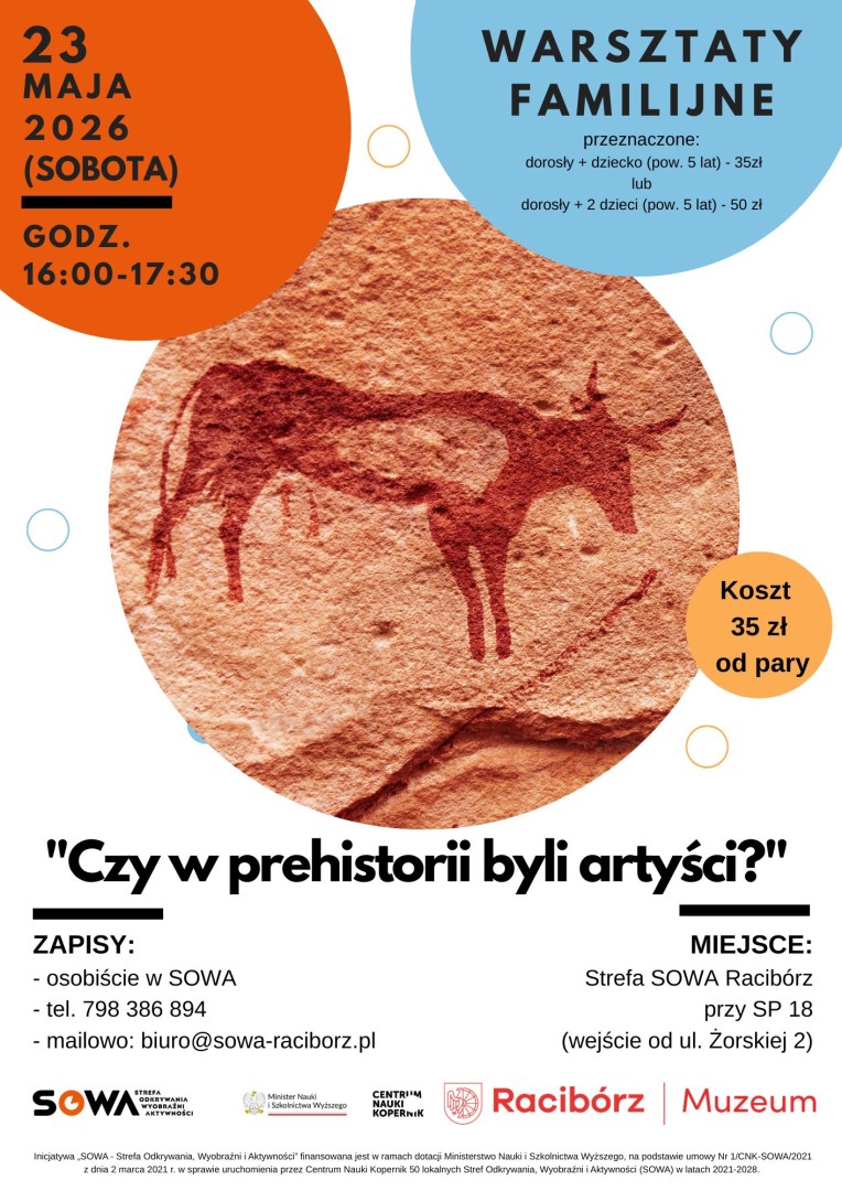 Czy w prehistorii byli artyści? Familijne warsztaty w raciborskiej SOWIE