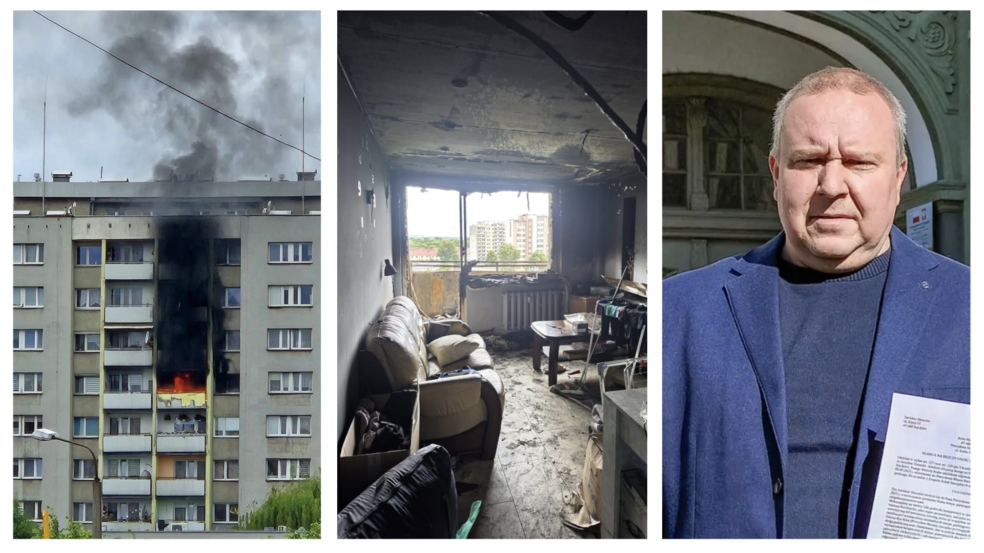 Spór o pomoc dla rodziny po pożarze mieszkania przy ul. Katowickiej w Raciborzu. Dwie wersje wydarzeń