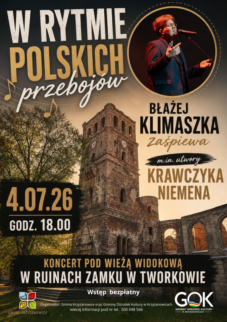W rytmie polskich przebojów pod wieżą w Tworkowie. Zaśpiewa zwycięzca telewizyjnej Szansy na Sukces
