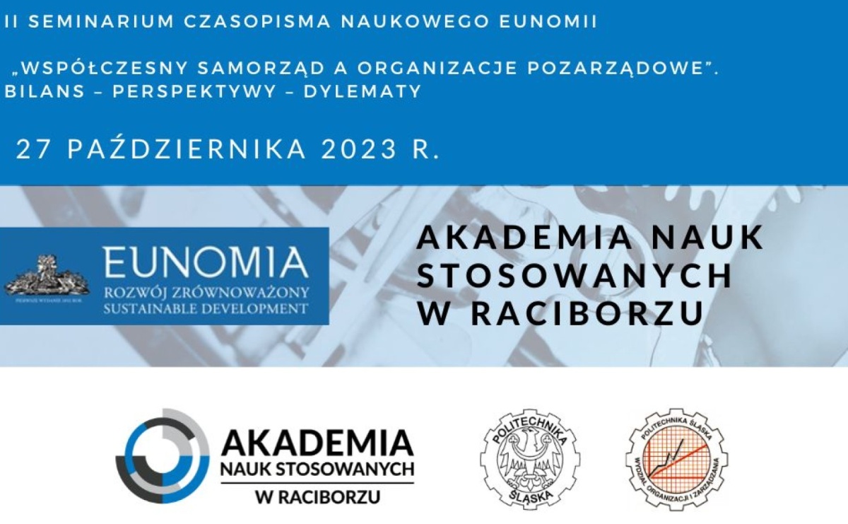 Współczesny samorząd a organizacje pozarządowe. Seminarium naukowe Eunomii [ZAPROSZENIE] - Serwis informacyjny z Raciborza - naszraciborz.pl