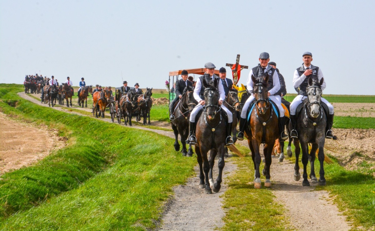 Setka koni na procesji wielkanocnej w Bieńkowicach [FOTO i WIDEO] - Serwis informacyjny z Raciborza - naszraciborz.pl