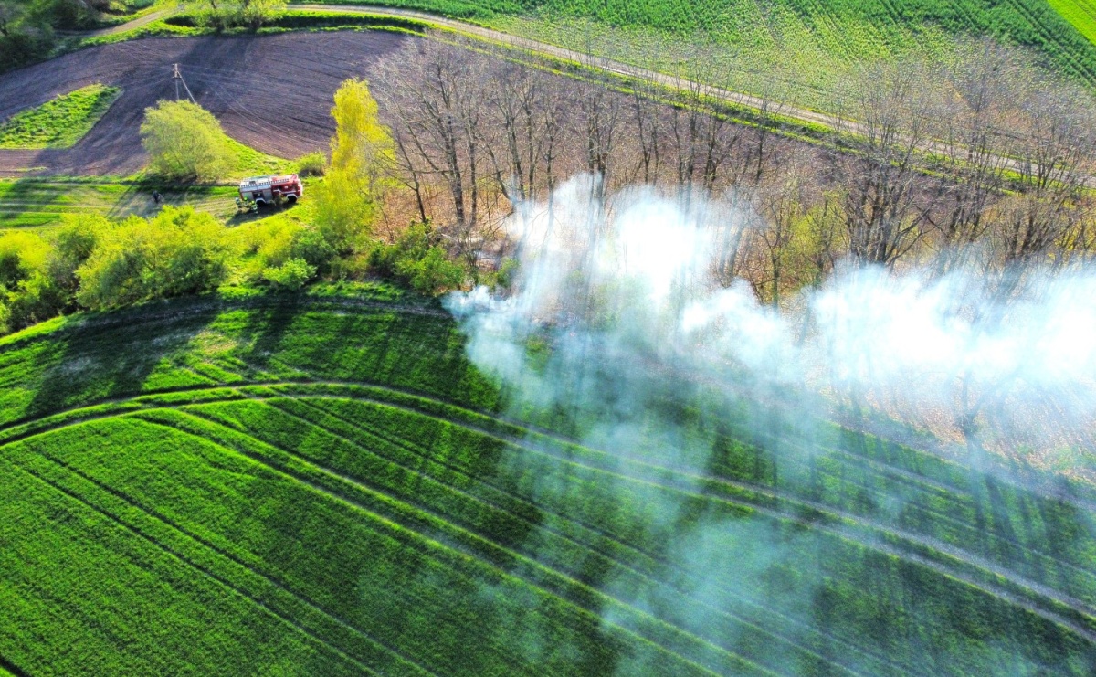 W Cyprzanowie paliła się trawa [FOTO] - Serwis informacyjny z Raciborza - naszraciborz.pl