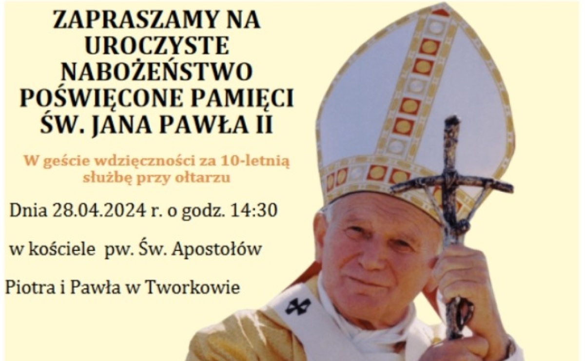 Specjalne nabożeństwo poświęcone JPII w Tworkowie - Serwis informacyjny z Raciborza - naszraciborz.pl
