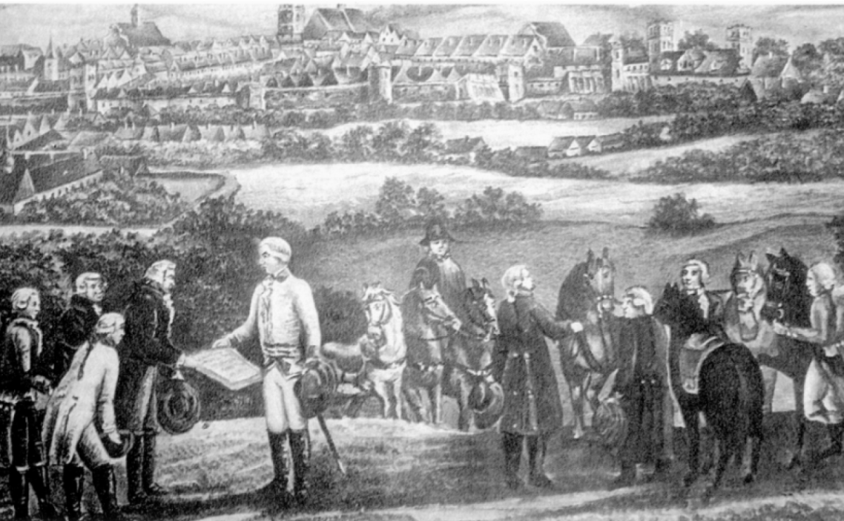 Panorama Raciborza z końca XVIII wieku. Kim są pokazane osoby i jakie obiekty przedstawia - Serwis informacyjny z Raciborza - naszraciborz.pl