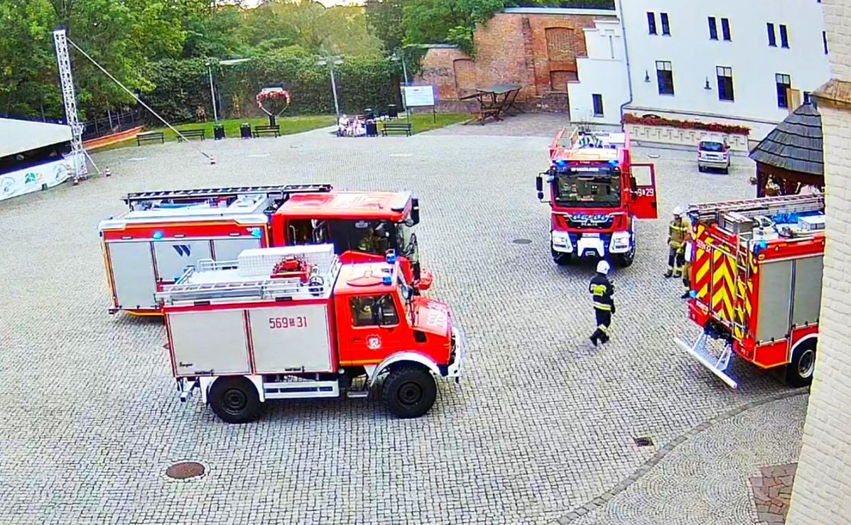 Alarm na Zamku Piastowskim. W akcji cztery zastępy straży - Serwis informacyjny z Raciborza - naszraciborz.pl