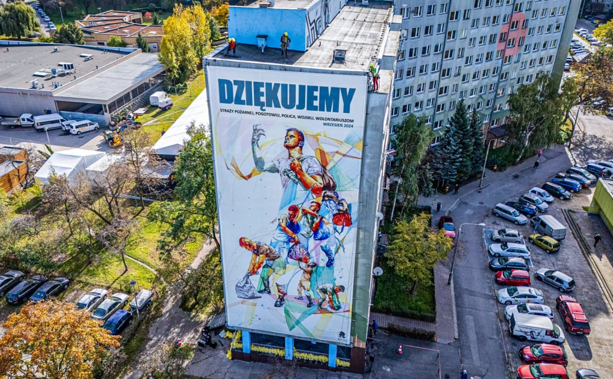 Mural wdzięczności we Wrocławiu: raciborzanin oddaje hołd bohaterom powodzi - Serwis informacyjny z Raciborza - naszraciborz.pl