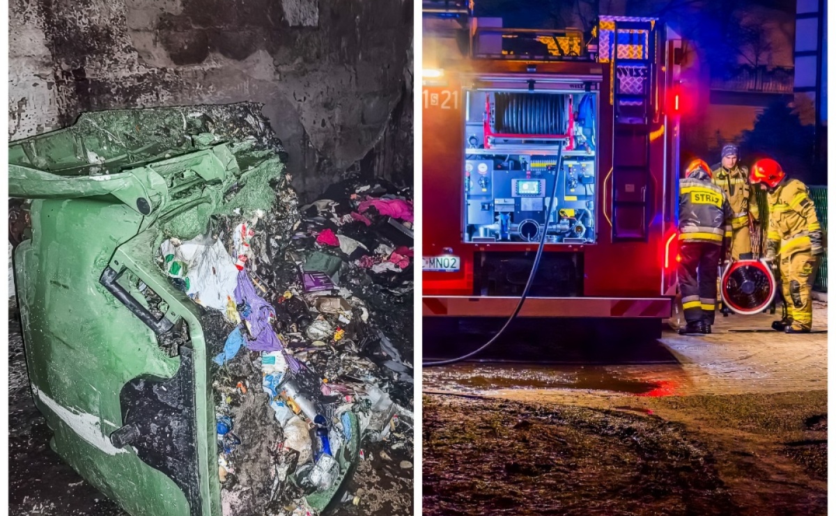 Łuna ognia na Pomnikowej. Spłonęły trzy kontenery [FOTO] - Serwis informacyjny z Raciborza - naszraciborz.pl