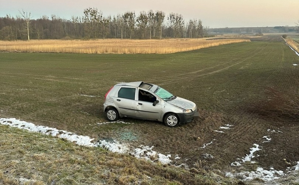 Kolizja w Bolesławiu: Kierująca Fiatem Punto wypadła z drogi - Serwis informacyjny z Raciborza - naszraciborz.pl