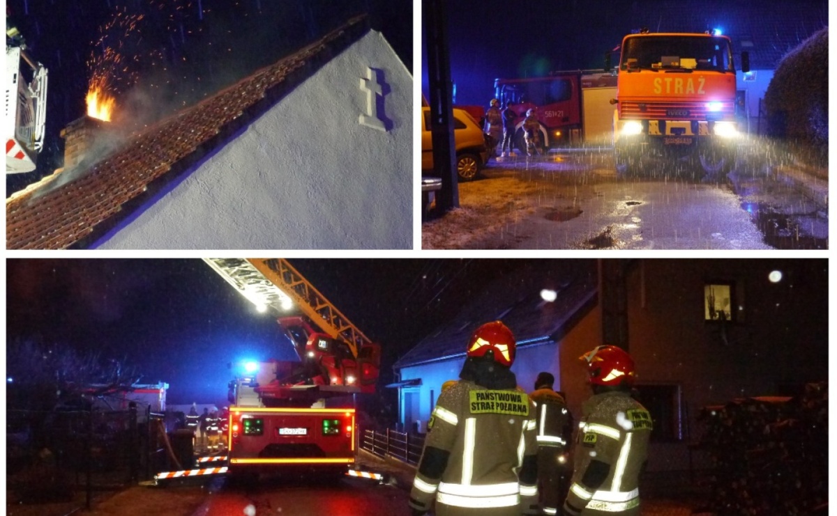 Iskry z komina przy Rzecznej w Nędzy [FOTO] - Serwis informacyjny z Raciborza - naszraciborz.pl