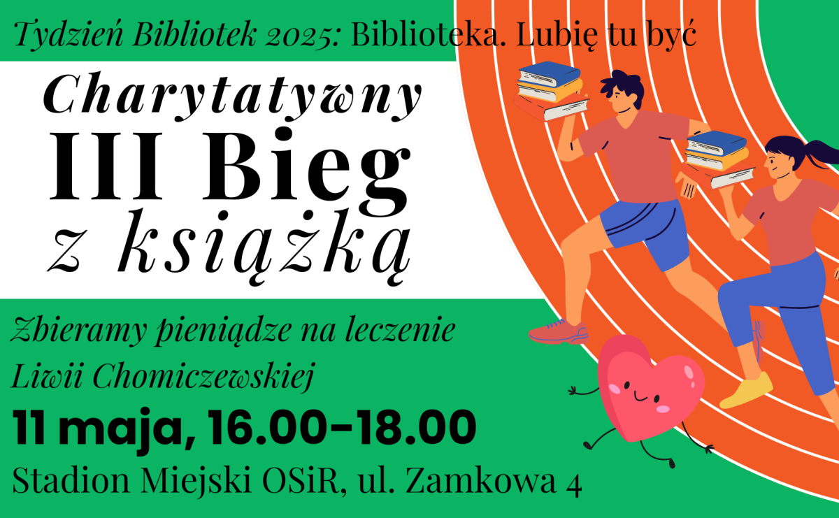 Pobiegnij z biblioteką dla Liwii! Charytatywny III Bieg z Książką już wkrótce w Raciborzu - Serwis informacyjny z Raciborza - naszraciborz.pl