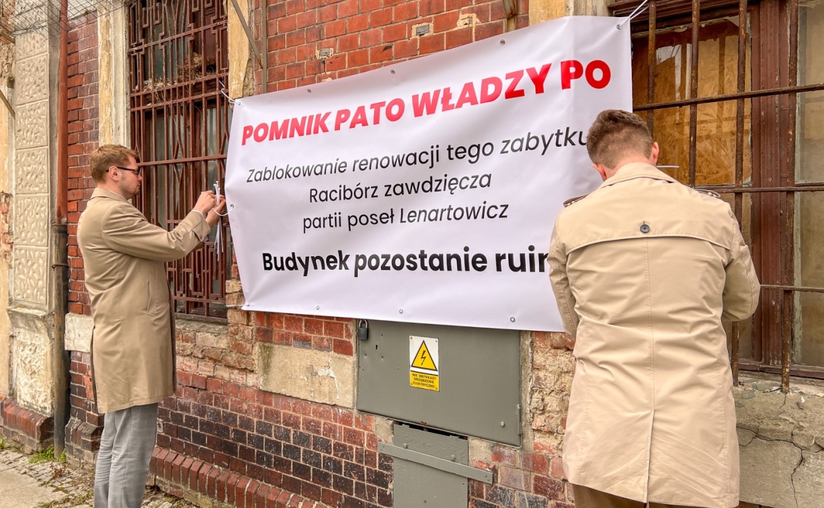 Sprawa starej winiarni przy Zborowej. Ministerstwo wydało komunikat, a poseł zawiesił baner o pato władzy PO - Serwis informacyjny z Raciborza - naszraciborz.pl