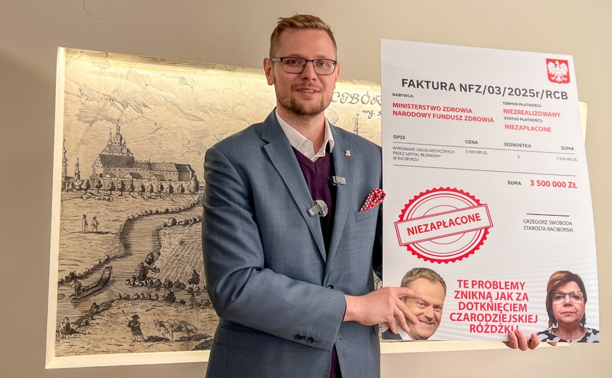 Poseł Woś przygotował fakturę dla premiera i minister zdrowia. To za nadwykonania w szpitalu - Serwis informacyjny z Raciborza - naszraciborz.pl