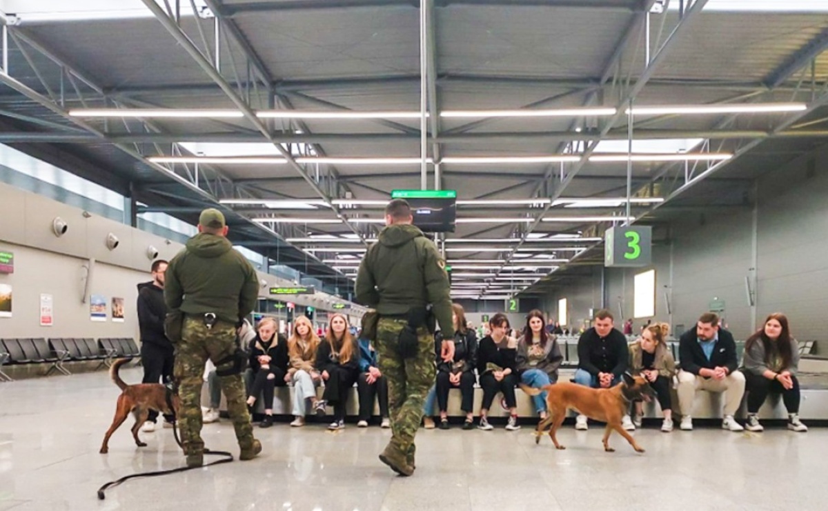 Z bliska poznali służbę na granicy – studenci ANS Racibórz na lotnisku w Pyrzowicach - Serwis informacyjny z Raciborza - naszraciborz.pl