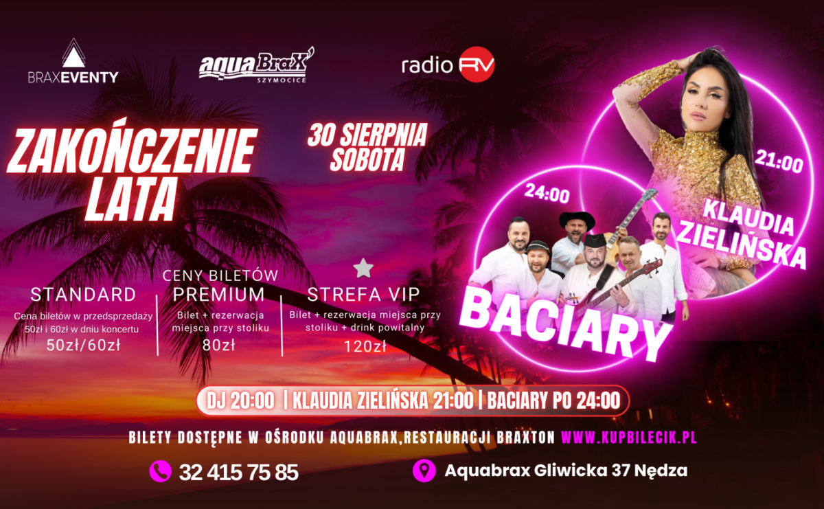 Zakończenie lata w Aquabrax Szymocice – noc pełna muzyki i zabawy - Serwis informacyjny z Raciborza - naszraciborz.pl
