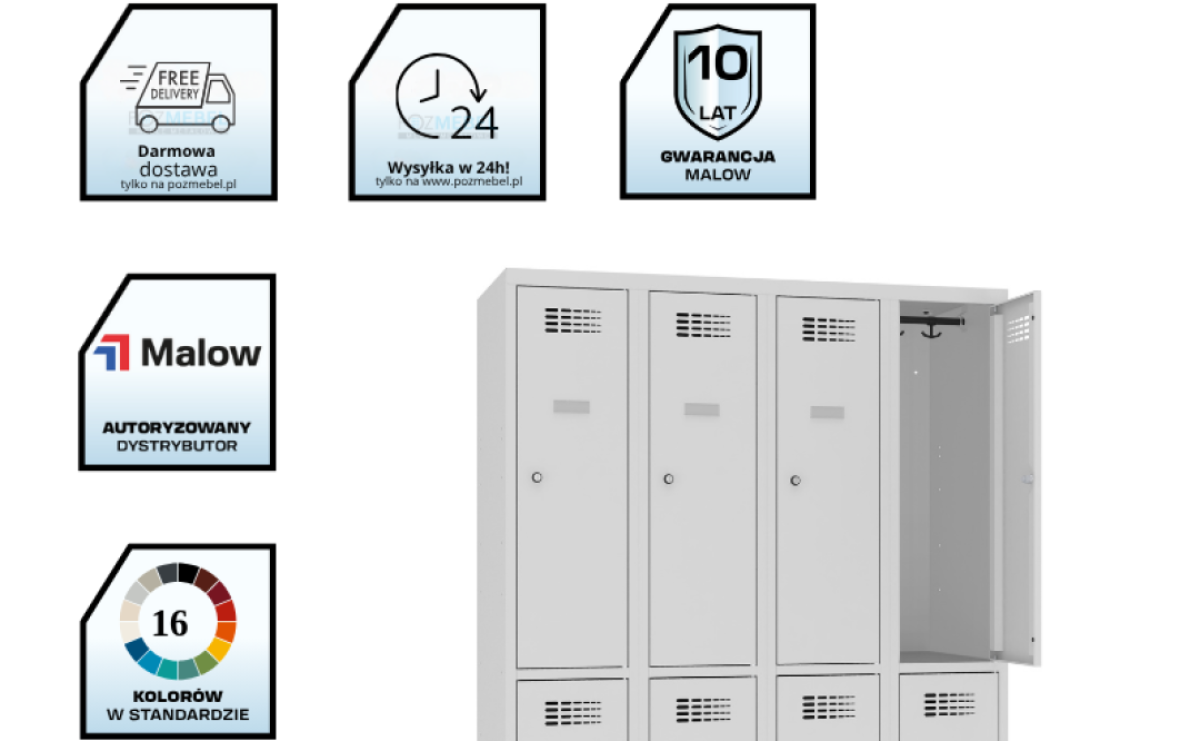 Szafa metalowa ubraniowa Sus342W,RAL7035