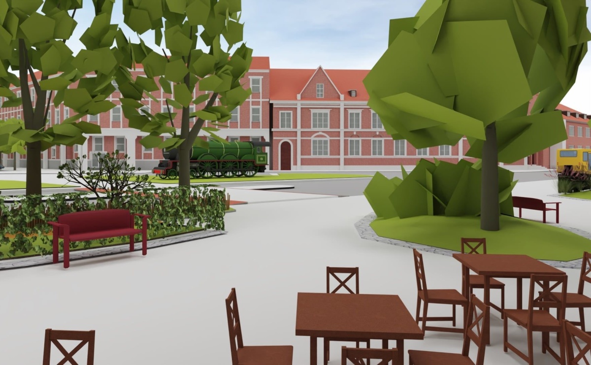 Donice i drzewa przed dworcem PKP w Raciborzu. Radny pokazuje jak miało być i pyta o koszty - Serwis informacyjny z Raciborza - naszraciborz.pl