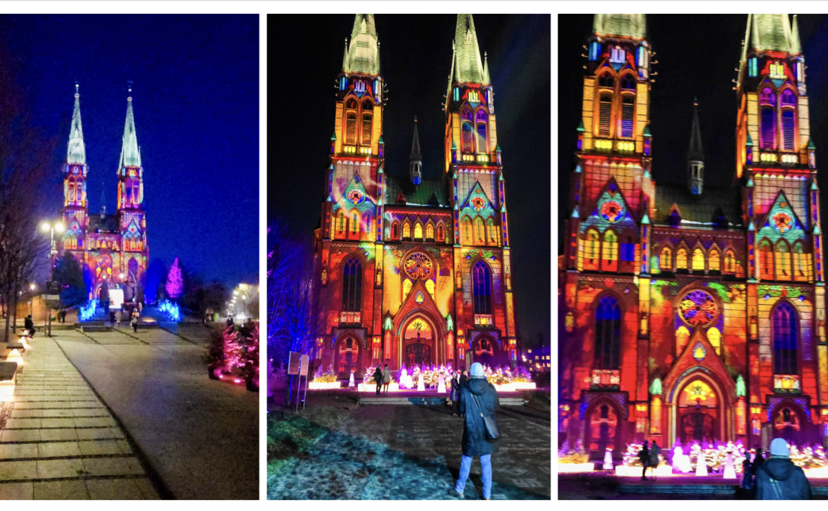 Rybnicki Jarmark u Antoniczka. Efektowny mapping na fasadzie bazyliki - Serwis informacyjny z Raciborza - naszraciborz.pl