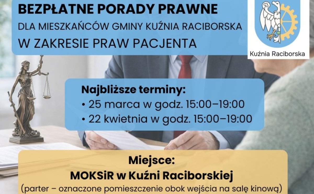 Bezpłatne porady prawne dla mieszkańców w sprawach praw pacjenta - Serwis informacyjny z Raciborza - naszraciborz.pl