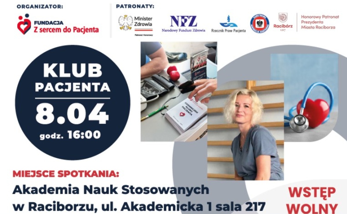 Fundacja Z sercem do Pacjenta zaprasza na Klub Pacjenta w Raciborzu! - Serwis informacyjny z Raciborza - naszraciborz.pl