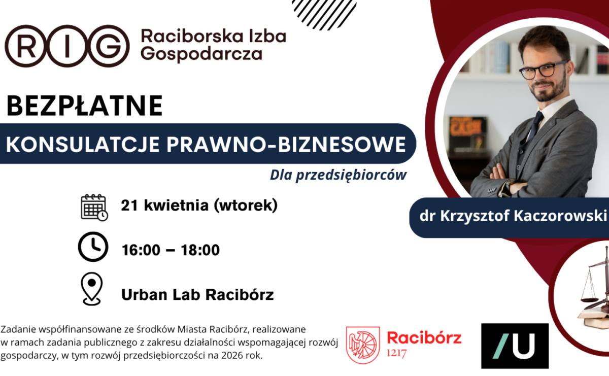 Bezpłatne doradztwo prawno-biznesowe dla przedsiębiorców z Raciborza - Serwis informacyjny z Raciborza - naszraciborz.pl