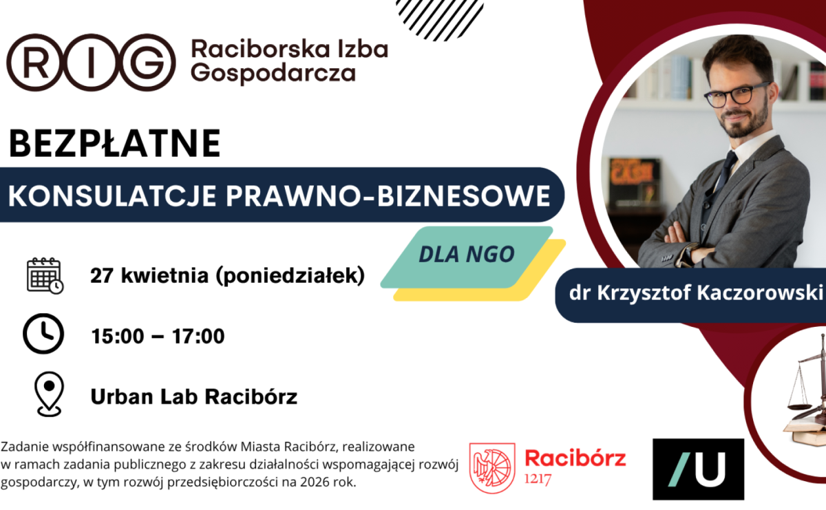 Bezpłatne doradztwo prawno-biznesowe dla organizacji pozarządowych z Raciborza - Serwis informacyjny z Raciborza - naszraciborz.pl