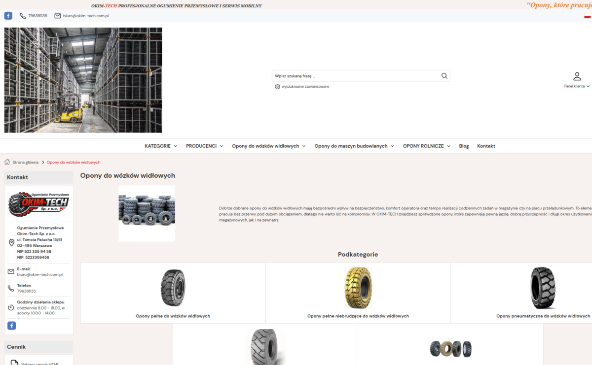 OKIM-TECH - Opony do wózków widłowych