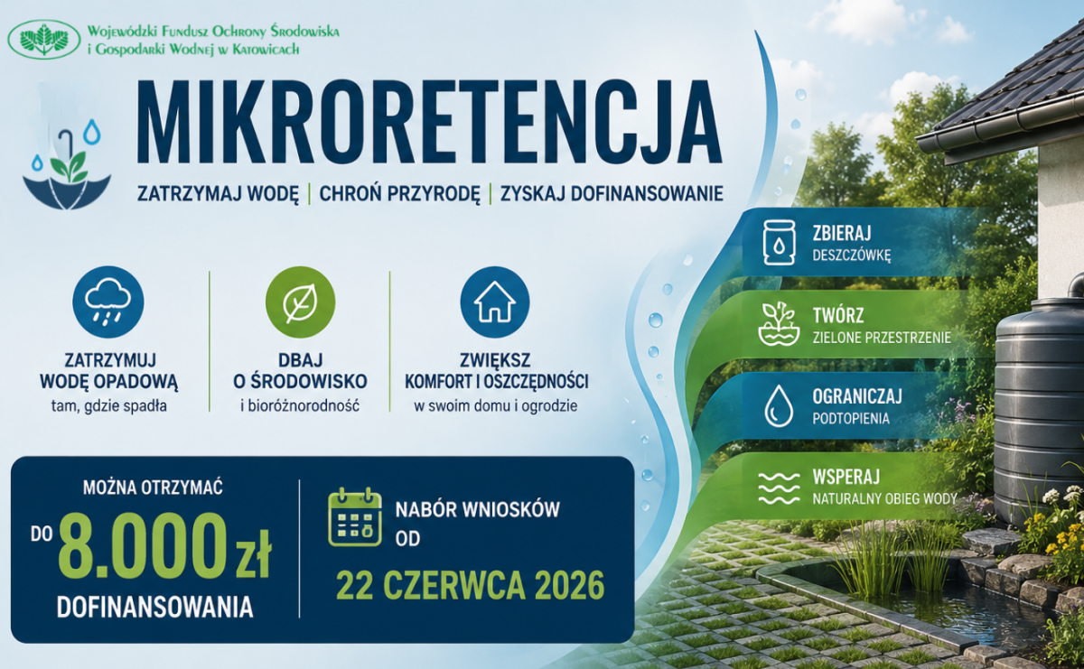 Ruszył nabór wniosków w programie MIKRORETENCJA - Serwis informacyjny z Raciborza - naszraciborz.pl