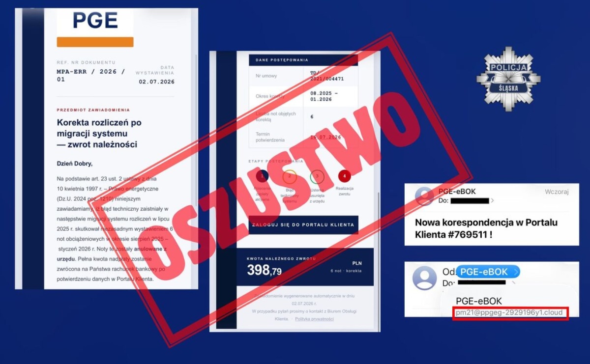 Fałszywa wiadomość o zwrocie nadpłaty za energię. Uważaj na oszustów! - Serwis informacyjny z Raciborza - naszraciborz.pl