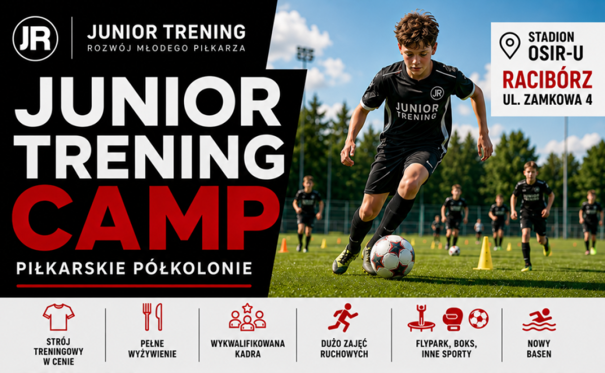 Piłkarskie wakacje w Raciborzu. Junior Trening Camp 2026 zaprasza młodych zawodników - Serwis informacyjny z Raciborza - naszraciborz.pl